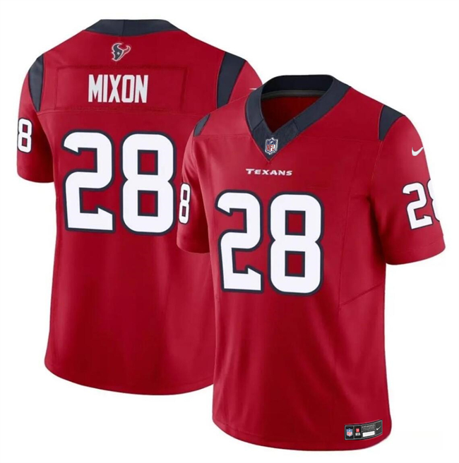 Men's Houston Texans #28 Joe Mixon Red 2024 F.U.S.E Vapor Untouchable Stitched Football Jersey